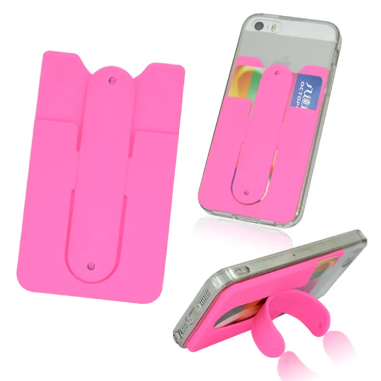 Mobile Phone 3M Sticky Silicon Smart Wallet Card Pocket Logo Silicone Card Holder