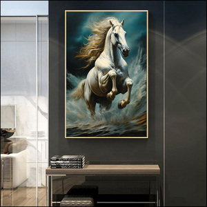 Bella tela Hors la pittura del cavallo, soggiorno portico <span class=keywords><strong>camera</strong></span> <span class=keywords><strong>da</strong></span> <span class=keywords><strong>letto</strong></span> arte decorazione murali LED diamante di cristallo animale pittura - Product Image 2