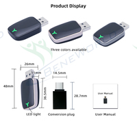 Adaptador Inalámbrico CarPlay 2 en 1, Dongle Android Auto de Cable a Inalámbrico, WiFi 5GHz, Bluetooth 5.4, Plug and Play, Actualización OTA para Autos