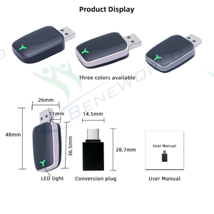 Adattatore Wireless CarPlay 2in1 da Cablato a Wireless, Dongle <span class=keywords><strong>Android</strong></span> <span class=keywords><strong>Auto</strong></span>, WiFi 5GHz, Bluetooth 5.4, Plug & Play, Aggiornamento OTA per <span class=keywords><strong>Auto</strong></span> - Product Image 4
