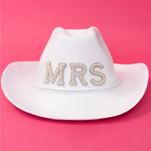 Personnalisé Western femmes perle perlée Fedoras casquettes mariée Cowboy <span class=keywords><strong>chapeau</strong></span> poule <span class=keywords><strong>Mme</strong></span> Cowgirl <span class=keywords><strong>chapeau</strong></span> pour fête de mariage enterrement de vie de jeune fille - Product Image 3