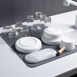New Folding Kitchen <b>Silicone</b> Dish Drying <b>Mat</b> Heat Resistant Eco-Friendly Rectangle Shape Durable - Product Image 2