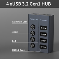 Hub USB de qualité industrielle répartiteur interne usb3.2 avec concentrateur USB 4 ports en option à LED individuelles