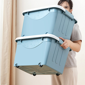 Citylife Contenedor <span class=keywords><strong>de</strong></span> almacenamiento <span class=keywords><strong>de</strong></span> plástico transparente extra grande Contenedor multifuncional apilable moderno con ruedas - Product Image 1