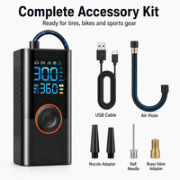 Gonfleur de pneus sans fil 150 PSI 4000 mAh, compresseur d'air portable, mini pompe à air numérique pour voiture, pompe à pneus rechargeable avec lumière LED