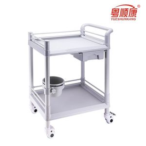 Carrito de Hospital Yuekang de 2 Niveles, de Plástico, con Cajón y Cubeta, Carro Médico para Uso Clínico - Product Image 5