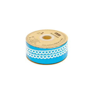 Nastro in pizzo Iln 1,2 cm x 35 m colore blu piscina per artigianato e decorazioni - Product Image 1
