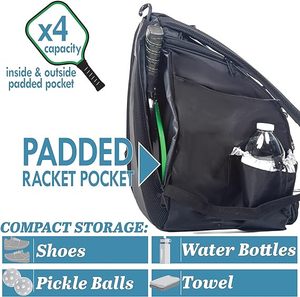 Échantillon gratuit Sac à raquette de padel personnalisé de haute qualité en gros Sac à dos Sac à bandoulière Sports de plein air Sac à dos de pickleball Raquette de padel - Product Image 4