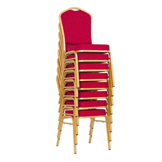 割引価格積み重ね可能な結婚式の宴会椅子生地金属鉄現代卸売価格赤い椅子