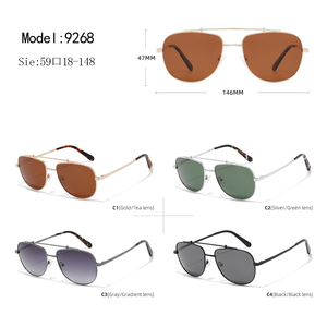 Unisex Full Rim Rectangle Metal Frame Sunglasses <b>Pilot</b> Style UV400 Protection Anti Blue Light for Outdoor Activities Adult - Product Image 3