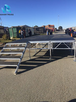 Structure en aluminium modulaire portable 10' x 10' à prix avantageux pour scènes de concert, certifiée TUV, avec motifs carrés en contreplaqué