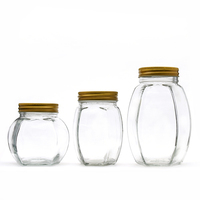 Vente flash Pots à confiture uniques en verre de 500g et 1000g avec couvercle doré