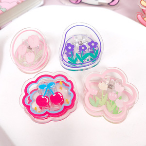 Clip en acrylique PP transparent avec motif de dessin animé mignon, pour la papeterie des étudiants, le rangement de documents et de factures, marque NASNAK, modèle PPJ-2026, vente en gros - Product Image 1