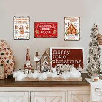 Cartel de chapa de Navidad, cartel de Metal Vintage para sala de estar, decoración de pared para el hogar, cartel de regalo de Año Nuevo de Navidad