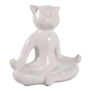 Statuetta di Gatto Yoga in Ceramica, Scultura per Meditazione, Decorazione per Casa e Ufficio - Product Image 2