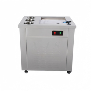 เครื่องทำไอศกรีมม้วนแบบเคลื่อนที่สำหรับงานหนัก พร้อมกระทะแบนเดี่ยวและภาชนะใส่ซอส 3 ช่อง - Product Image 2