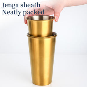 Copa reutilizable apilable de 16oz, copa de vino, copa de agua potable, copa de cerveza de acero inoxidable - Product Image 5