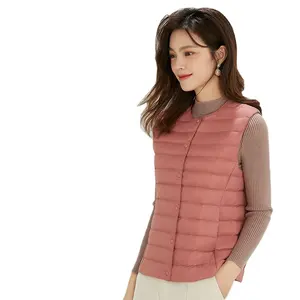 90% Matt Fabric Women's Warm Vests Ultra Light Down Vest Women Two Ways Waistcoat Portable Warm Sleeveless Winter Liner