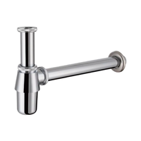 Piège à bouteille d'évier de salle de bains tuyau d'évacuation en acier inoxydable Kit de tube de vidange d'entrée de glissement de 1 à 1/4 pouces lavabo réglable