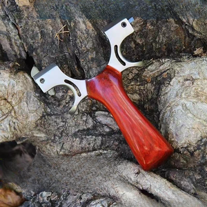 Alliage classique chasse tir à l'arc chinois puissant A frondes manche en bois fronde pour les jeux de tir en plein air - Product Image 2