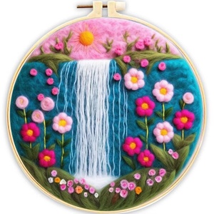 Material de Fieltro Ecológico Europeo para Bordado DIY, Patrón de Flor de Melocotón y Pájaro, Decoración del Hogar, Requiere Habilidad en Agujas (Inglés) - Product Image 6