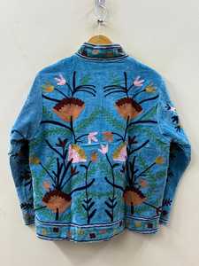 เสื้อแจ็คเก็ตผ้ากำมะหยี่ปักมือลายสัตว์ ผ้าฝ้าย ระบายอากาศได้ดี สไตล์วินเทจ อุซเบก โบโฮ ติดกระดุม  เหมาะสำหรับฤดูหนาว ของขวัญสำหรับเธอ - Product Image 5