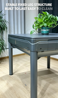 Table de jeu de mahjong électrique automatique avec pieds en acier inoxydable, construction en plastique et métal durable, design portable pour 3/4 joueurs