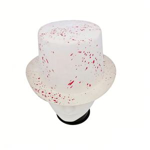 Sombrero de Copa Festivo con Diseño de Salpicaduras de Sangre Blanca y Roja para Fiestas de Halloween, Actuaciones en Escenario y Eventos Temáticos - Unisex para Adultos - Product Image 5
