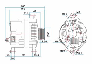 Máy Phát Điện Ô Tô 12V/85A Hoàn Toàn Mới Cho Daewoo Lanos SA701 113349 96190262 96221945 96258990 96288095 219138 219202 DRA4137 - Product Image 2