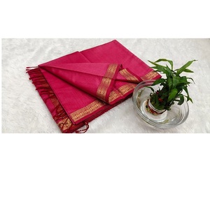 Sari en coton et soie Maheshwari Garbh Reshmi, tissé à la main, ethnique, de créateur, pour fêtes et mariages, Maheshwari Garbh - Product Image 3