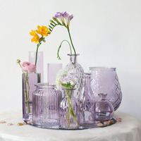 Vases transparents en cristal Art Déco pour centre de table de mariage, décoration intérieure, vases cylindriques de luxe