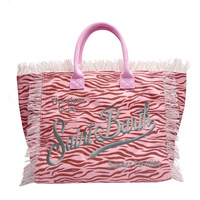 Sac fourre-tout en toile et jean, style européen et américain, tendance transfrontalière, avec pompons, fermeture éclair, forme carrée, grand format, idéal pour la plage et les voyages, polyvalent
