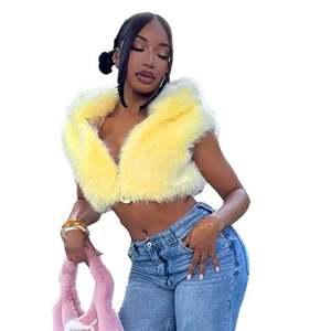 Wholesale Zip up Crop Hoodie <strong>Jacket</strong> Outwear Women <strong>Girls'</strong> <strong>Puffer</strong> <strong>Jacket</strong> Down Coat with Drawstring Winter Coats Women Puff Vest - Product Image 1