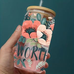 Autocollant de transfert imperméable et résistant aux UV pour gobelets en PET lavables et durables, étiquette en vinyle pour gobelets en verre de 16 oz pour impression par transfert - Product Image 6