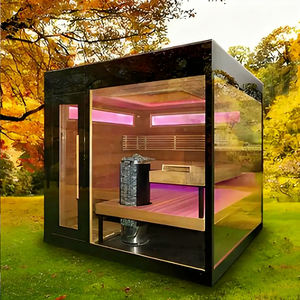 Grande Sauna Extérieure Carrée pour le Hot <span class=keywords><strong>Yoga</strong></span> et le Bien-être, Cabine de Bien-être Traditionnelle Finlandaise en Bois pour Jardin - Product Image 5