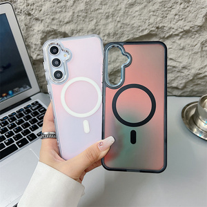 เคสโทรศัพท์แม่เหล็กเลเซอร์ไล่สีรุ้งสำหรับ Samsung 26 ultra S25 S24 FE A Series  แบบนีออนไล่เฉดสี  ขอบกันกระแทก  ฝาหลังแบบ IMD  ผิวสัมผัสแบบฟรอสติ้ง - Product Image 2