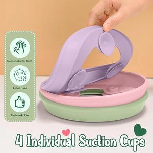 Plato de porcelana para bebé con plato de porcelana de silicona Manga de silicona Platos blancos de porcelana para niños con mangas de silicona - Product Image 3