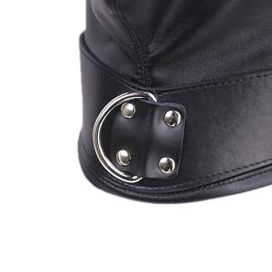 Máscara de Cuero para Disfraz, Capucha Completa, Unisex, Máscara de Ojos Espeluznante con Cremallera, Boca y Ojos Abiertos, Disfraces para Mascarada - Product Image 6