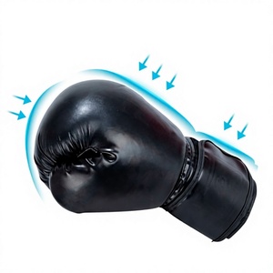 Gants de boxe en cuir noir à doigts entiers avec fermeture à lacets, sangle de poignet réglable, logo personnalisable, équipement d'entraînement pour adultes - Product Image 5
