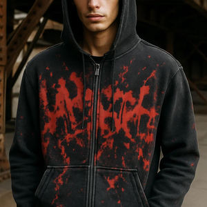 เสื้อฮู้ดสวมหัวโอเวอร์ไซส์ซักได้สำหรับผู้ชายผ้าพิมพ์ลายหัวกะโหลกแนวพังก์แนวสตรีทสไตล์วินเทจฤดูใบไม้ร่วง - Product Image 6