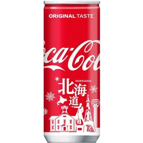 Bibita giapponese slim in scatola coca-cola nel design regionale