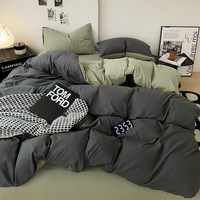 Ensemble de literie de couleur unie, drap, housse de couette, articles de literie en gros