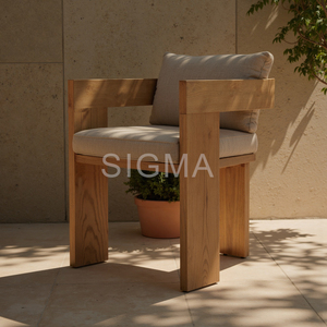 Sedia da esterno in Teak comoda per mangiare all'aperto giardino giardino in legno di Teak Premium - Product Image 1