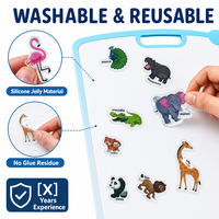 Livre d'autocollants en TPE personnalisés avec logo, motif dessin animé, multi-scénarios, réutilisables, écologiques, imperméables, pour activités éducatives et DIY