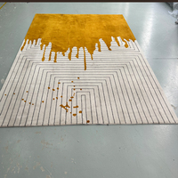 High Quality Handmade Acrylic Carpet Living Room Large Dark Yellow Color Wholesale Price Area Rugs