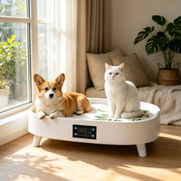 Lit surélevé pour chat avec contrôle intelligent de la température, canapé-lit chauffant et rafraîchissant toutes saisons pour animaux de compagnie, tapis amovible et lavable pour petits chiens et chats