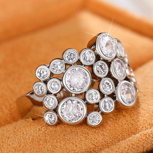 Anello con Design a Motivo Rotondo Irregolare, Anello Classico da Donna - Product Image 4