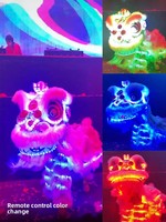 Tête de lion du sud en laine, accessoires de danse du lion, visage souriant et joyeux, Province du Jiangxi, ODM