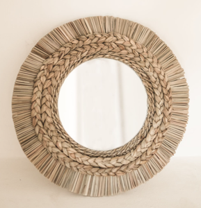 Miroir jonc de mer de haute qualité naturel fait à la main maison mur décoratif Design moderne naturel Vintage luxe en gros - Product Image 5