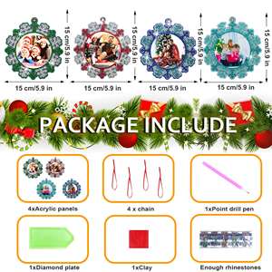 Noël diamant peinture cadre Photo diamant Art Kits suspendus ornement enfants artisanat cadre photo pour les <span class=keywords><strong>d</strong></span>écorations <span class=keywords><strong>d</strong></span>'<span class=keywords><strong>hiver</strong></span> - Product Image 5